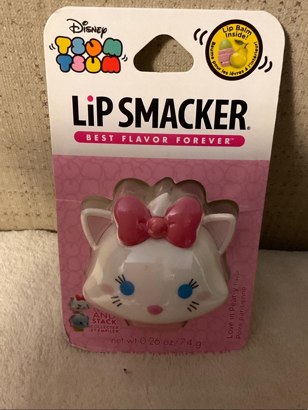 Disney Lip Smacker Tsum Tsum Marie Cat Lip Balm - White Pink Blue